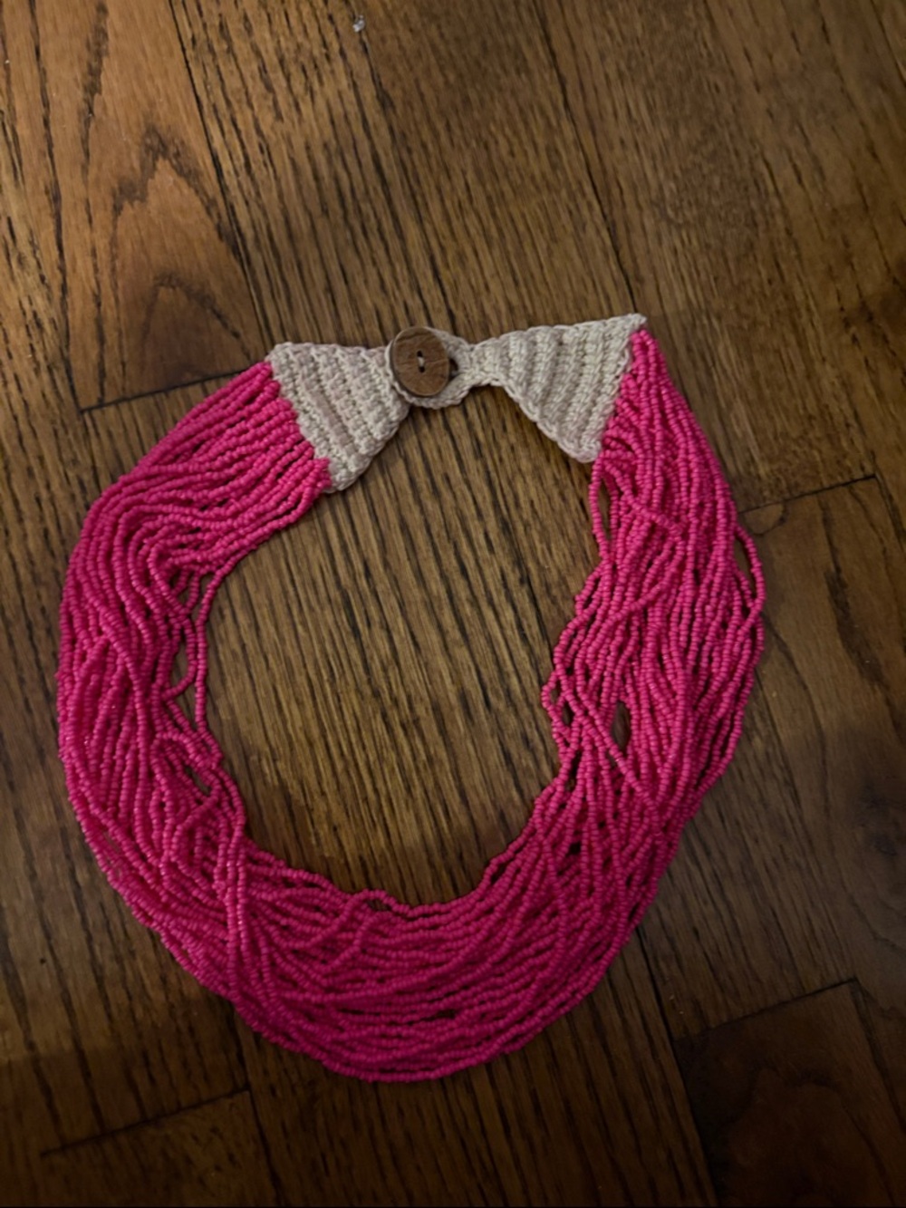 Handmade Pink Beaded Statement Necklace - Unbranded